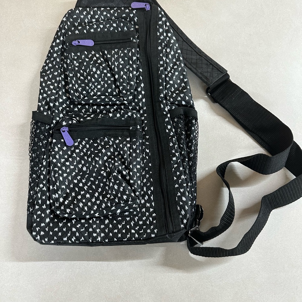 Thirty-One Black and White Crossbody Bag
